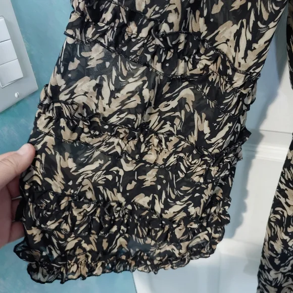 Entro Black & Tan Ruffle Romper - Picture 2 of 10